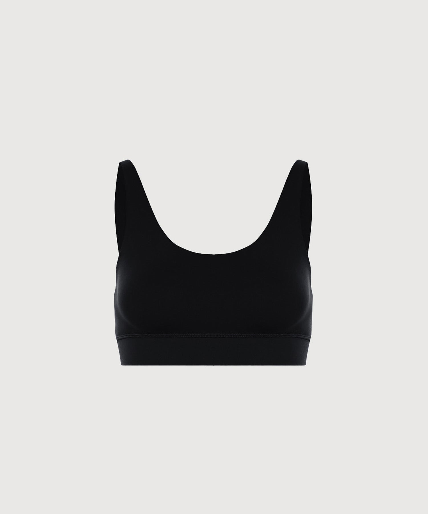 Double Scoop Bra Top - Black