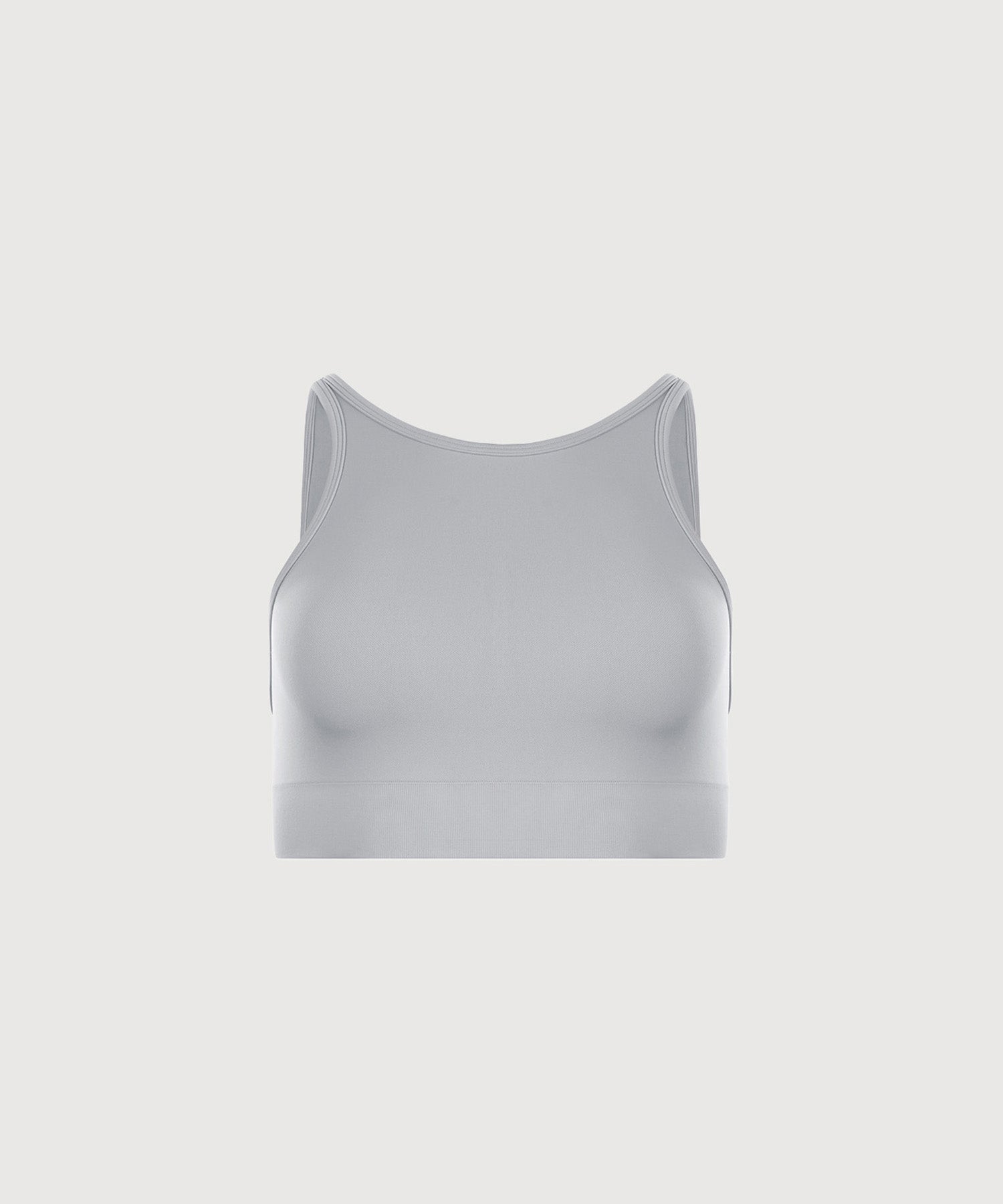 Performance High Neck Sports Bra - Pebble