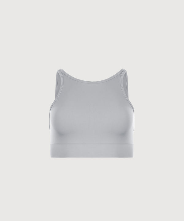 High Neck Movement Bra - Pebble