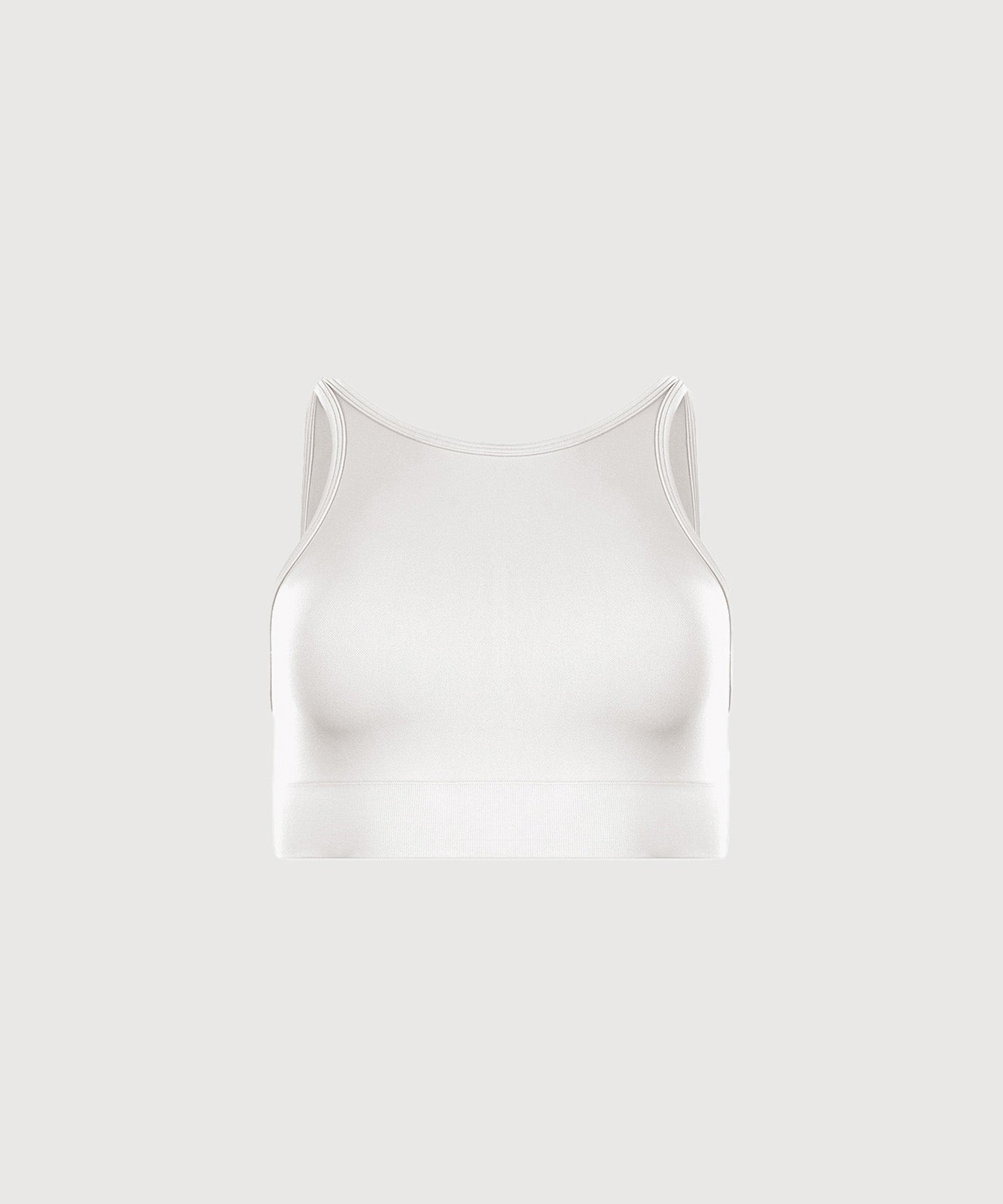 Performance High Neck Sports Bra - Pearl