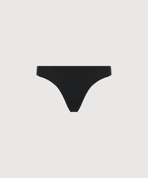 Mid Rise Thong 3 Pack - Black
