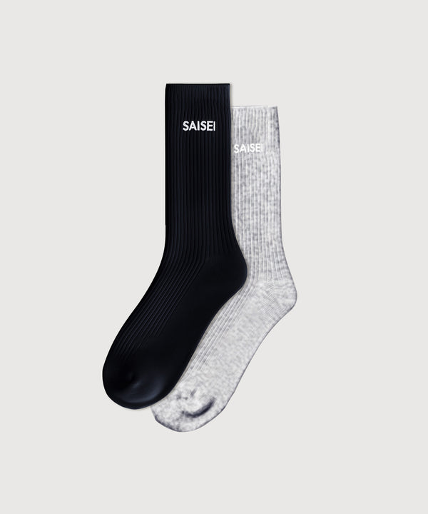 Essential Rib Comfort Sock - 2 Pack - Heather Grey / Navy