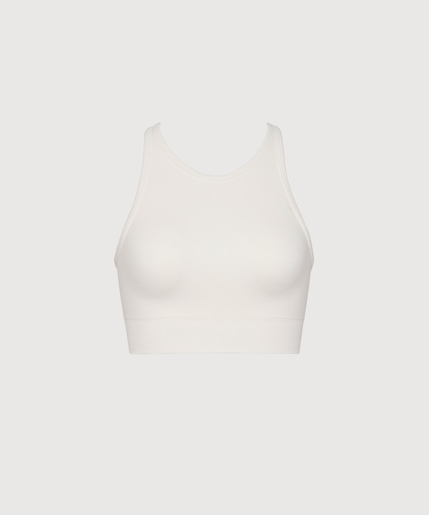 Performance High Neck Sports Bra - Pearl