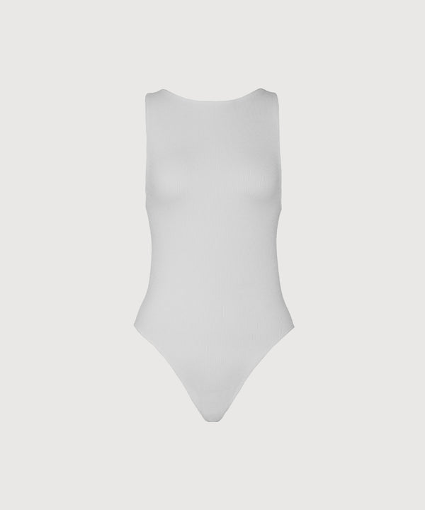Audrey High Neck Bodysuit - Pearl