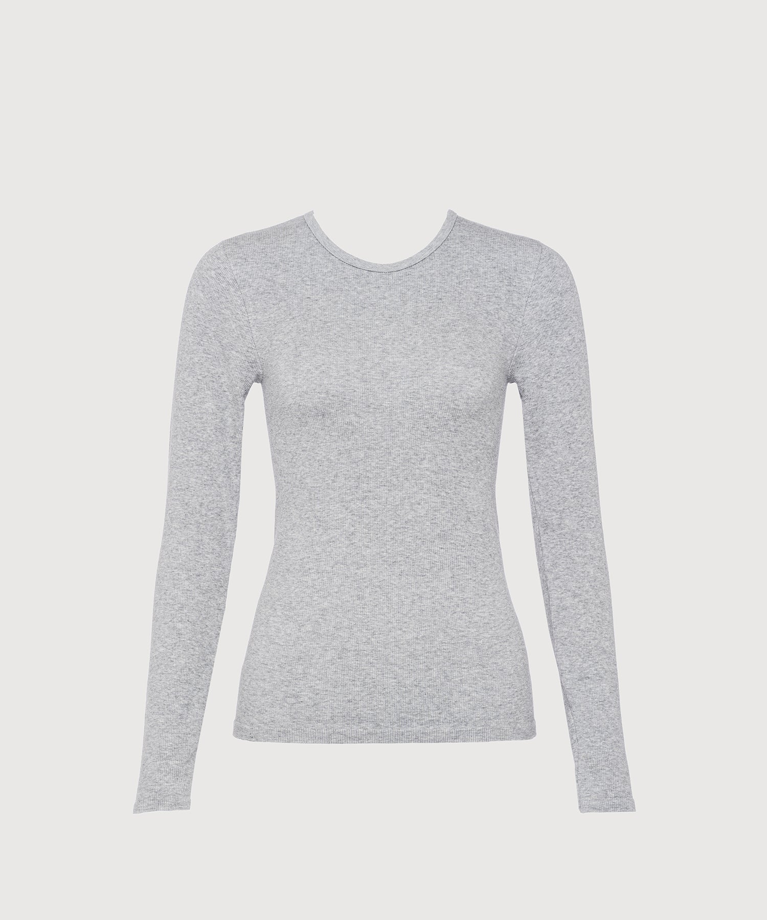 Anja Long Sleeve Top - Grey Mélange