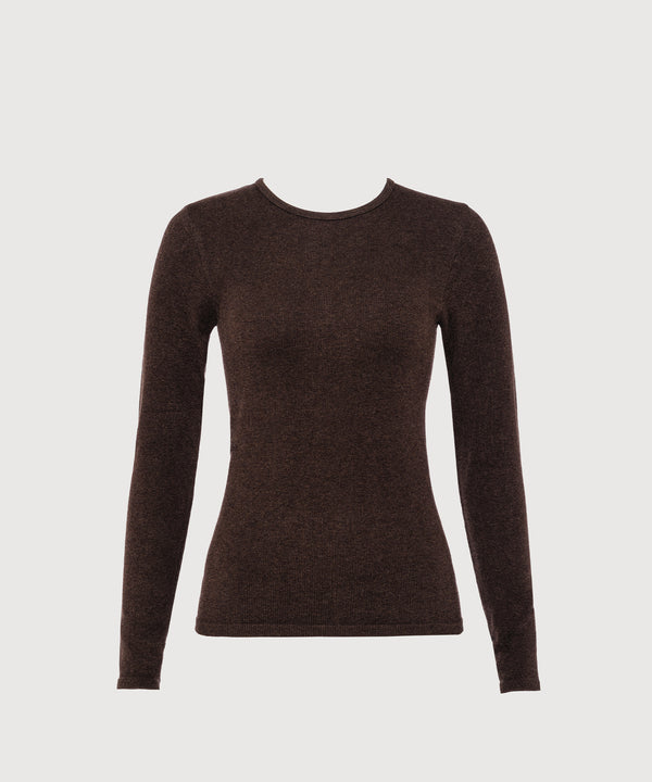 Anja Long Sleeve Top - Sepia Mélange