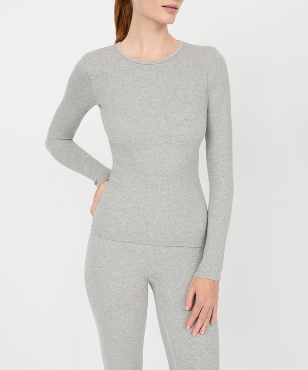 Anja Long Sleeve Top - Grey Mélange