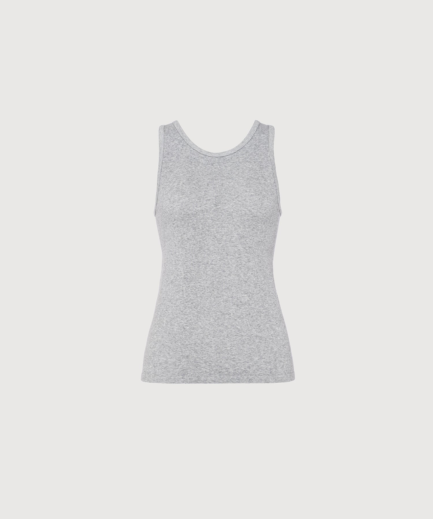 Carly High Neck Tank - Grey Mélange