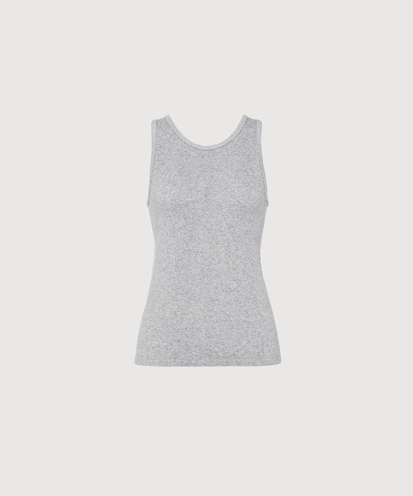 Carly High Neck Tank - Grey Mélange