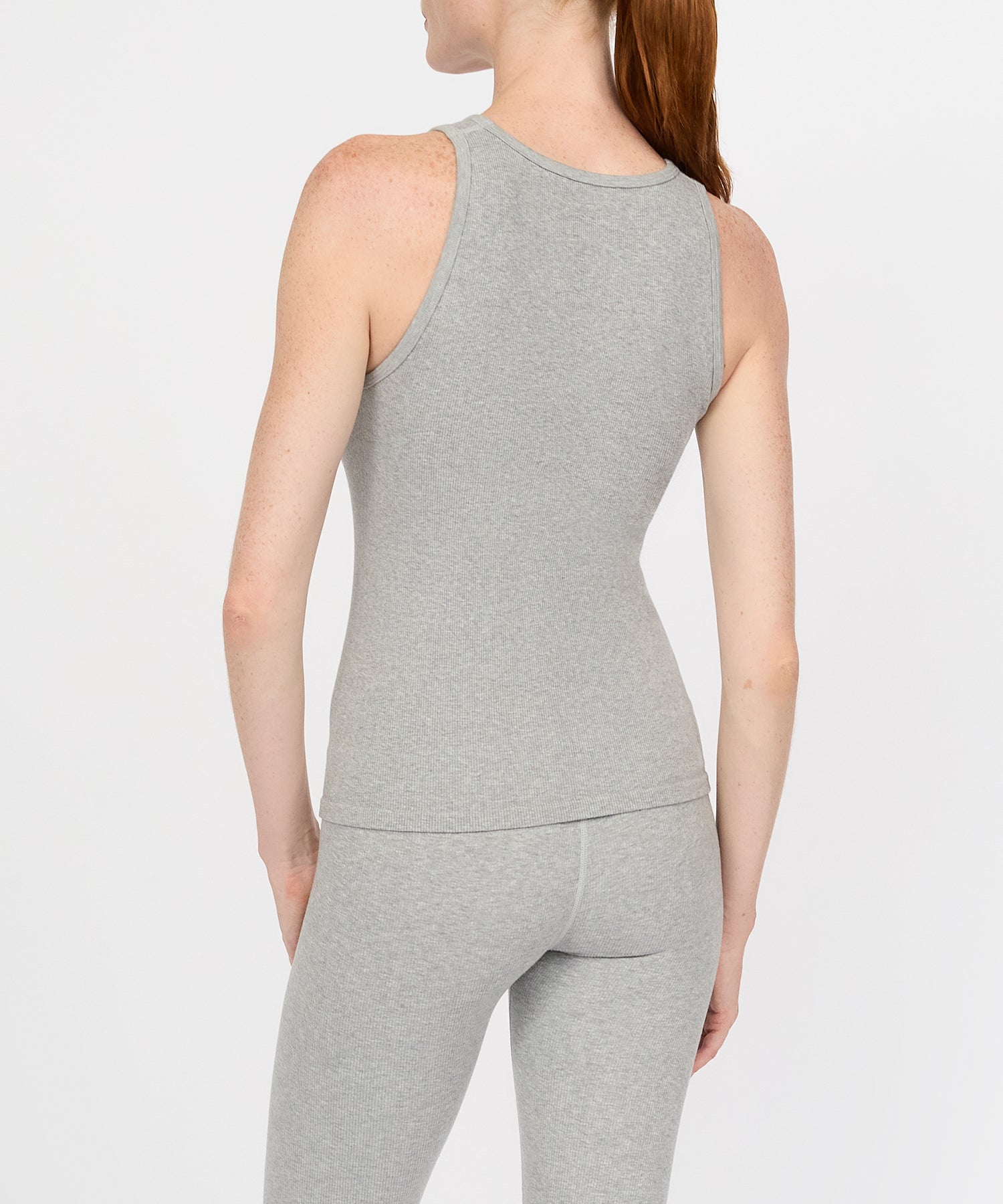 Carly High Neck Tank - Grey Mélange