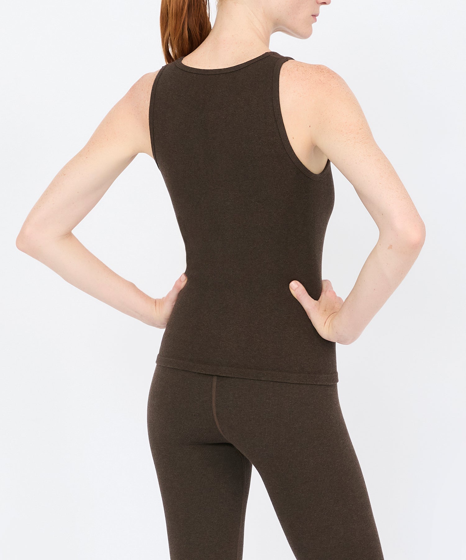Carly High Neck Tank - Sepia Mélange