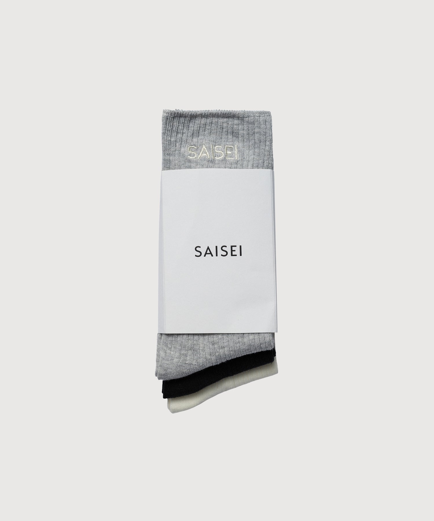 Soft Rib Socks - 3 Pack - Black / Heather Grey / White