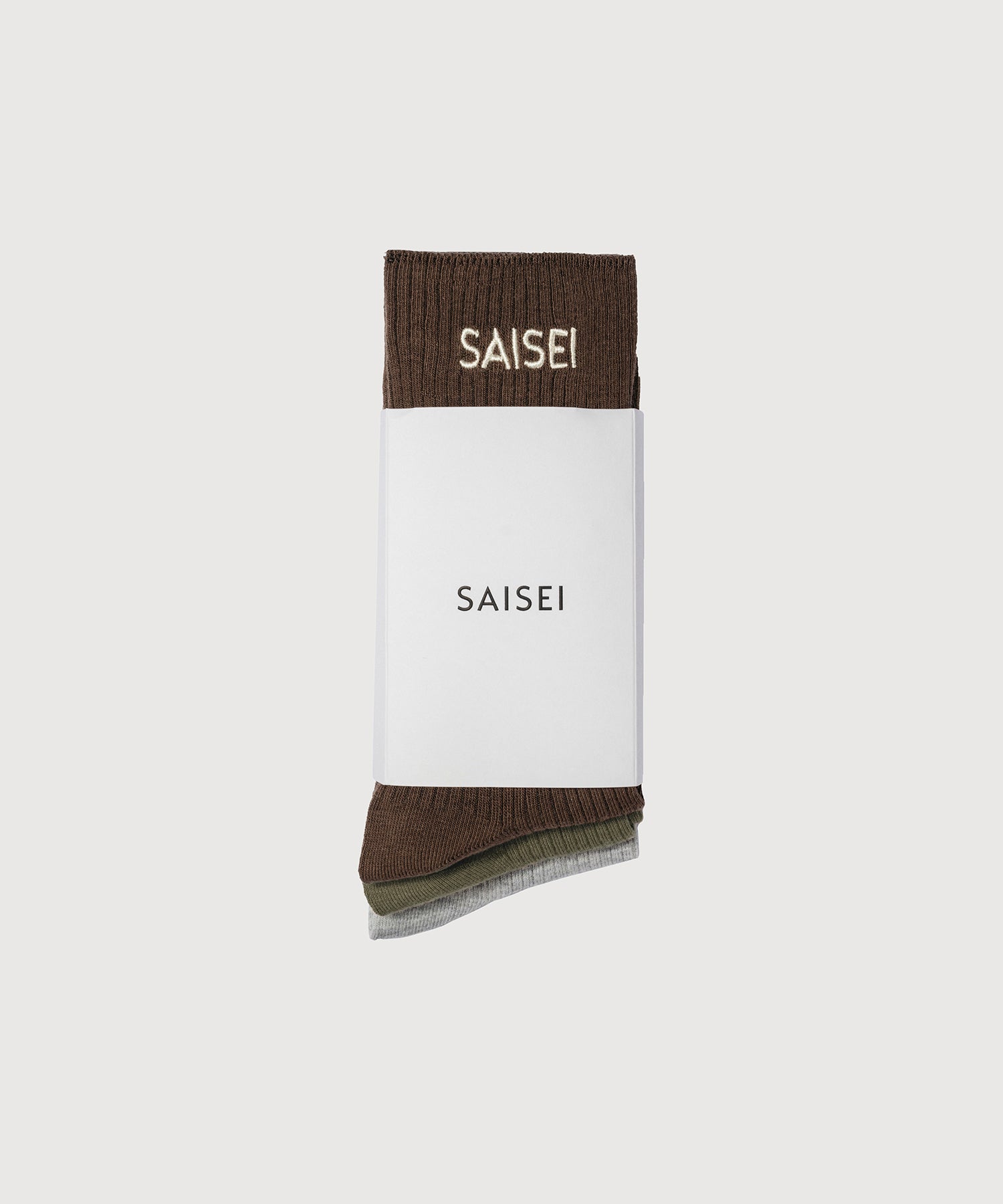 Soft Rib Socks - 3 Pack - Brown / Khaki / Heather Grey