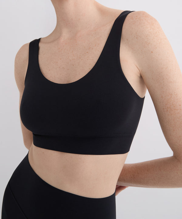 Double Scoop Bra Top - Black