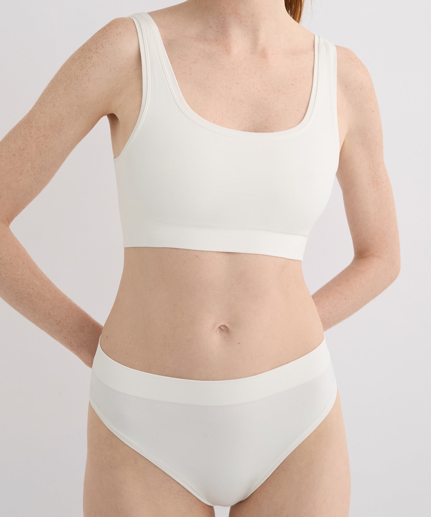 Double Scoop Bra Top - Pearl