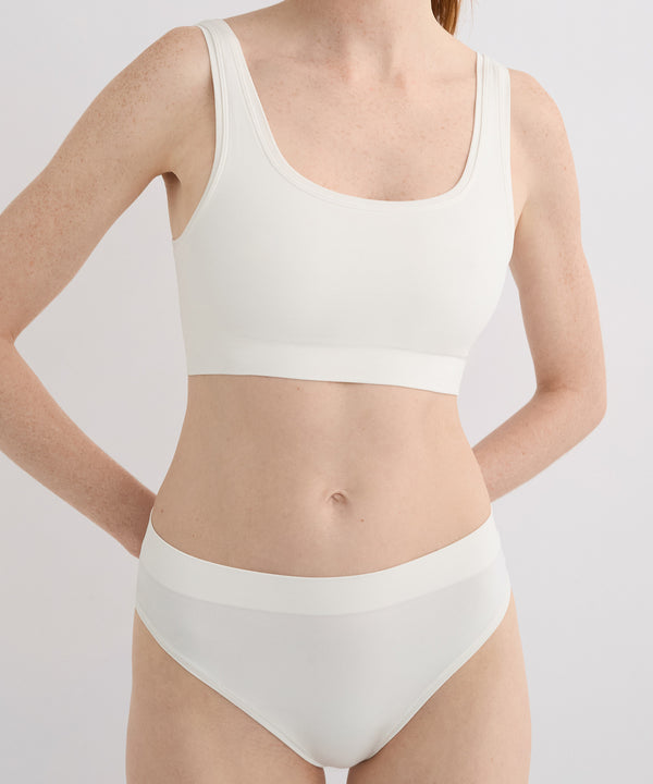 Double Scoop Bra Top - Pearl