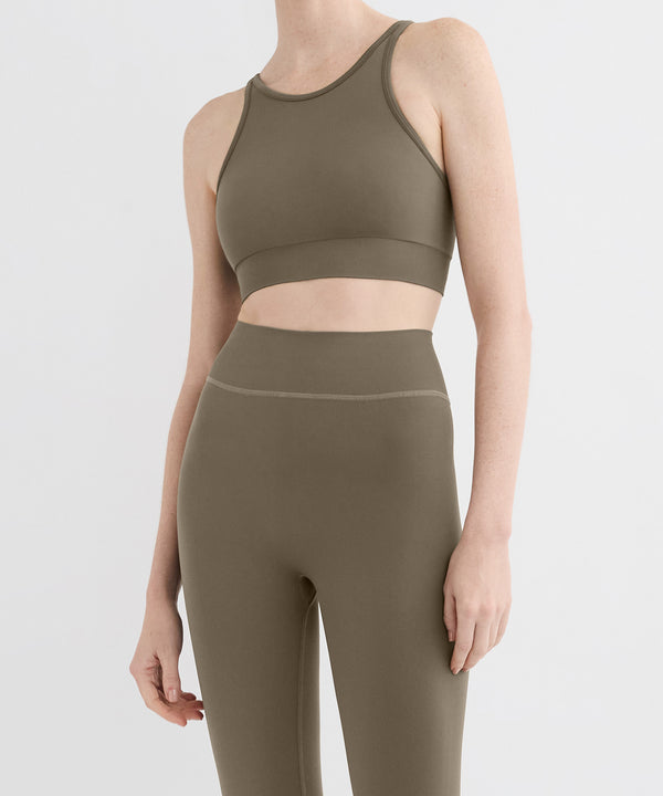 Performance High Neck Sports Bra - Olive