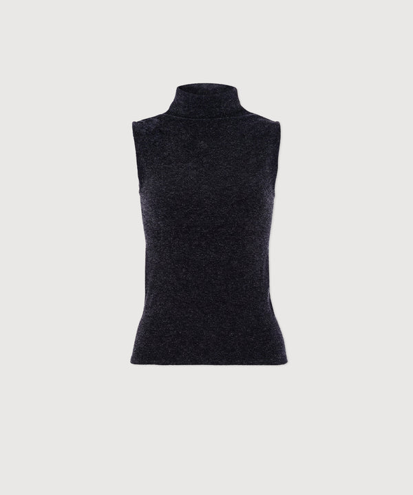 Gloria High Neck Tank - Black
