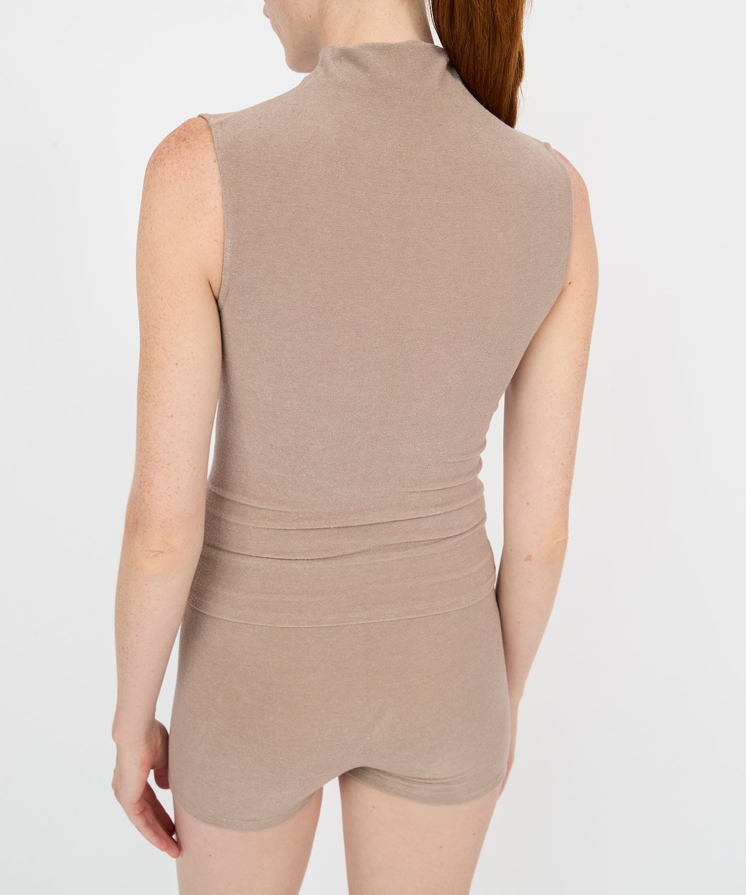 Gloria High Neck Tank - Latte