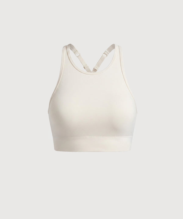 High Neck Movement Bra - Pearl