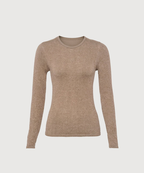 Anja Long Sleeve Top - Hazelnut Mélange
