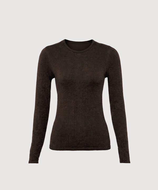 Anja Long Sleeve Top - Sepia Mélange
