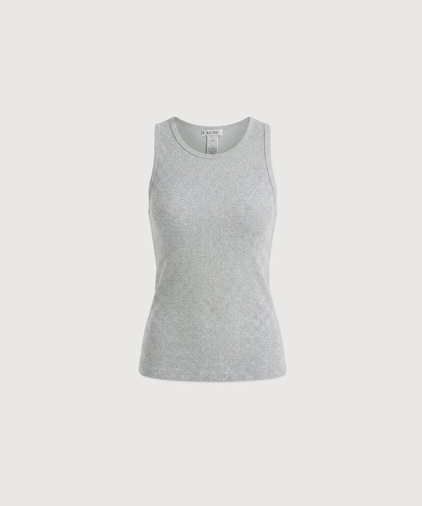 Carly High Neck Tank - Grey Mélange