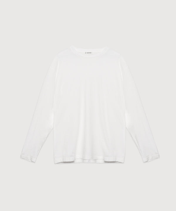 Everyday Cotton Loose Long Sleeve Tee - Polar White