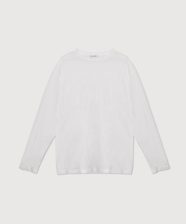 Everyday Cotton Loose Long Sleeve Tee - Polar White