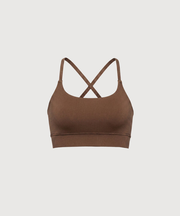 X-Back Lounge Bra Top - Dark Earth