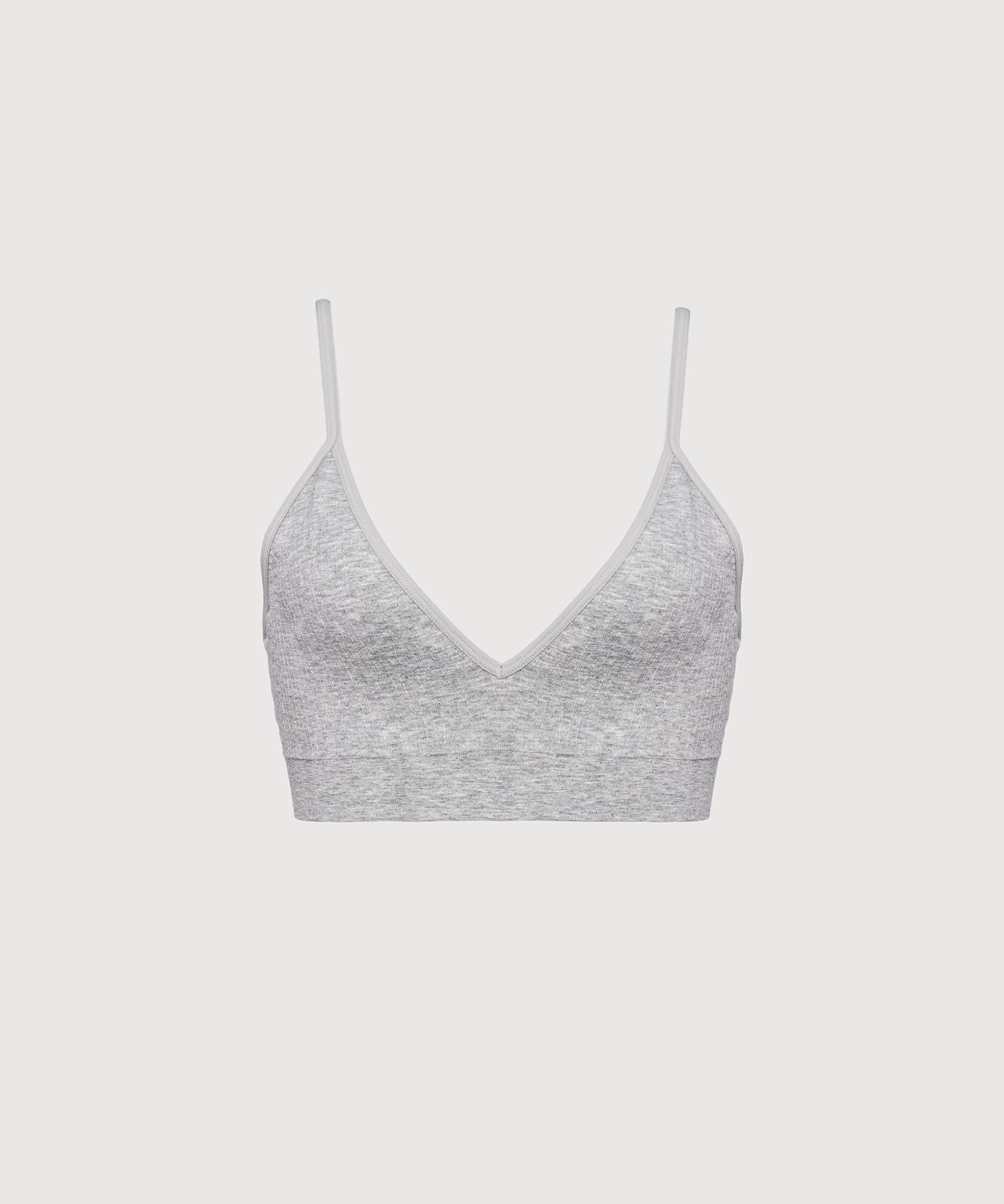Seamless Cotton Triangle Bra - Heather Grey