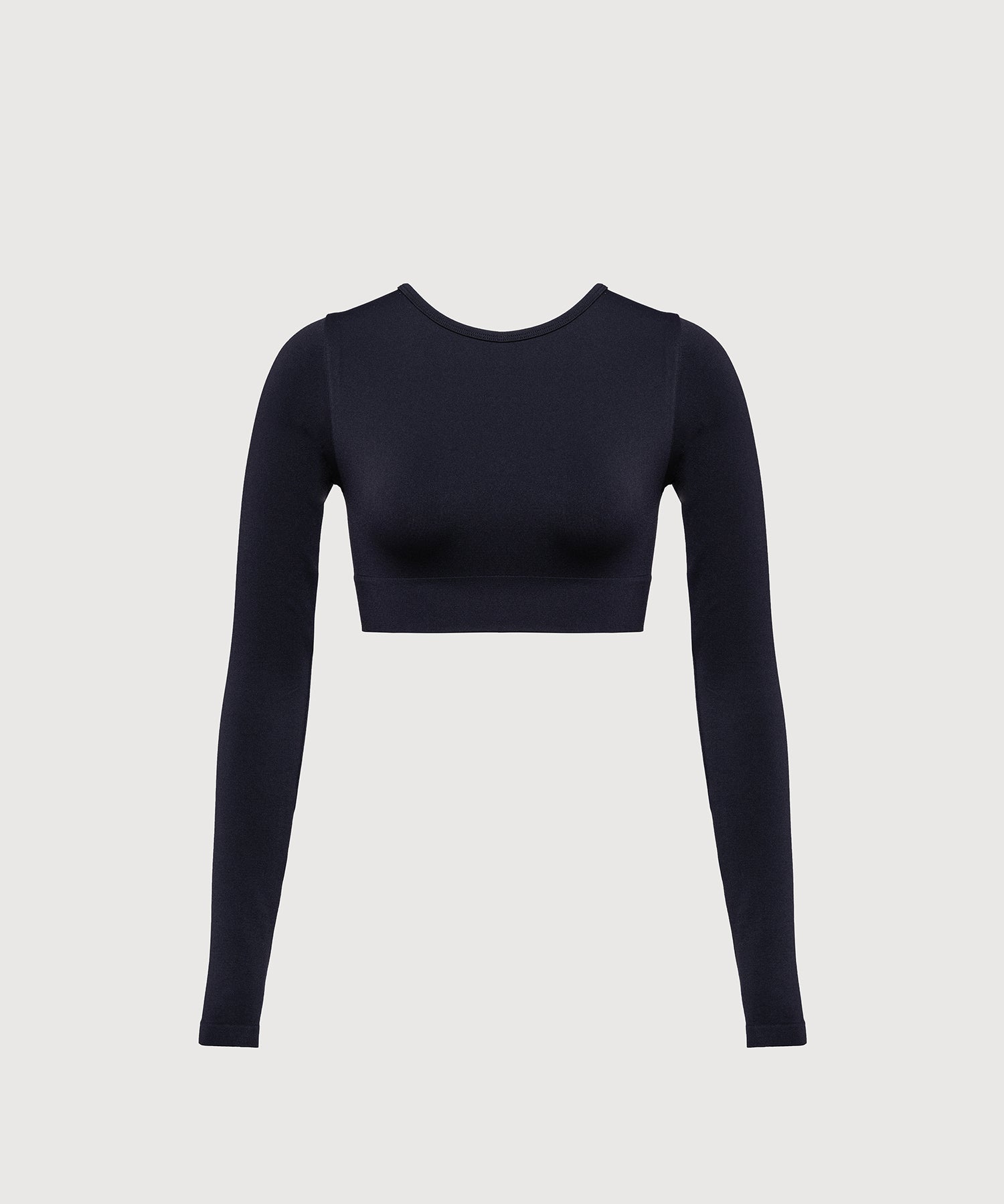 3/4 Sleeve Movement Crop Top - Black