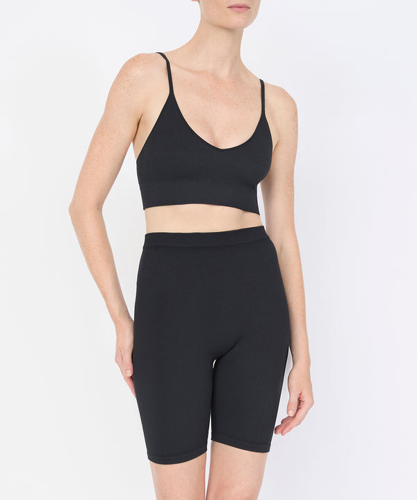 Joanne Rib Short Legging - Black