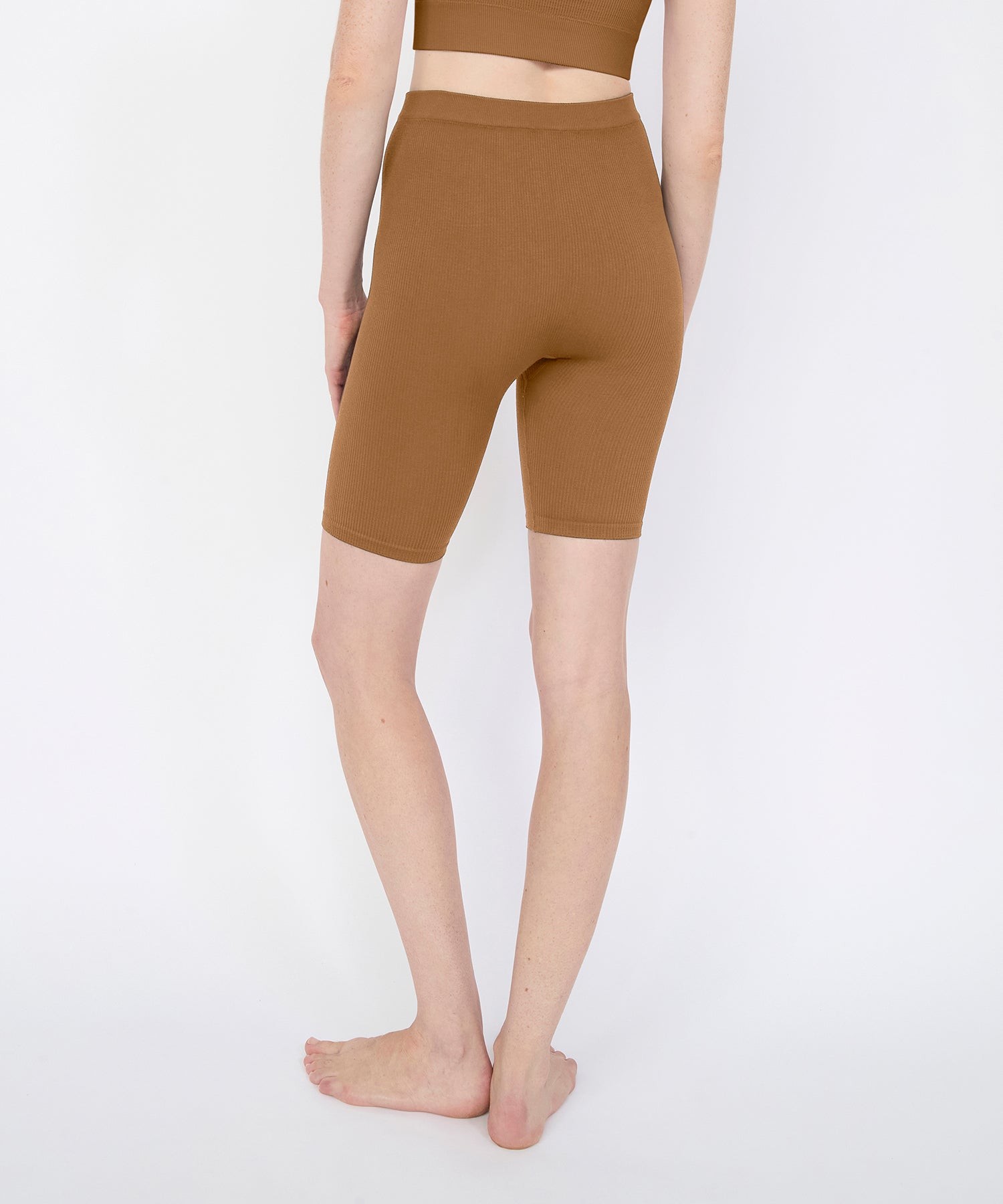 Joanne Rib Short Legging 6" - Terracotta