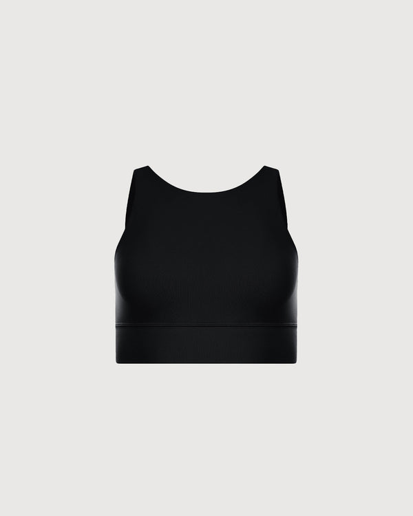 High Neck Bra Top - Black