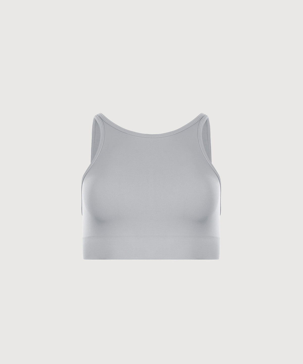 Performance High Neck Sports Bra - Pebble