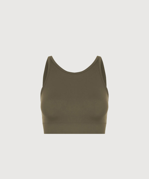 High Neck Movement Bra - Olive