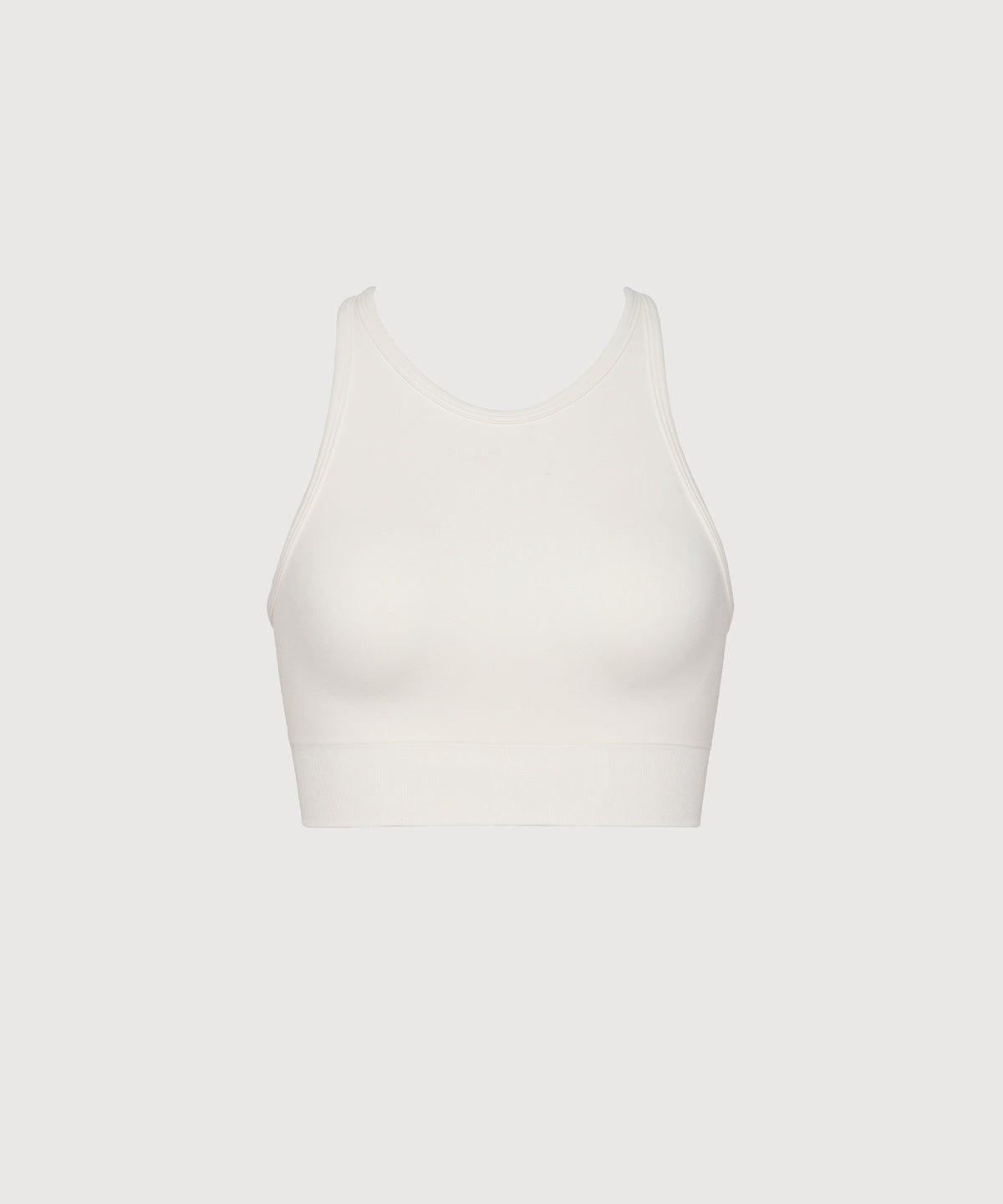 Performance High Neck Sports Bra - Pearl