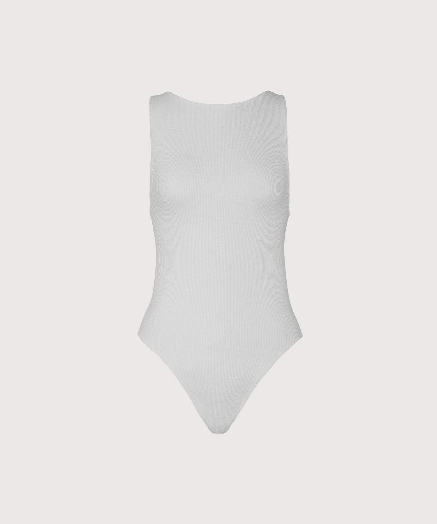 Audrey High Neck Bodysuit - Pearl