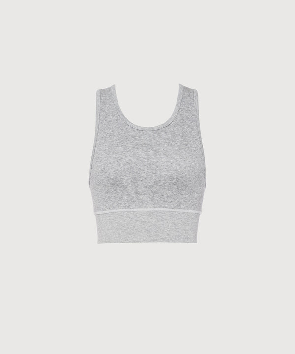 Carrie Crop Top - Grey Mélange