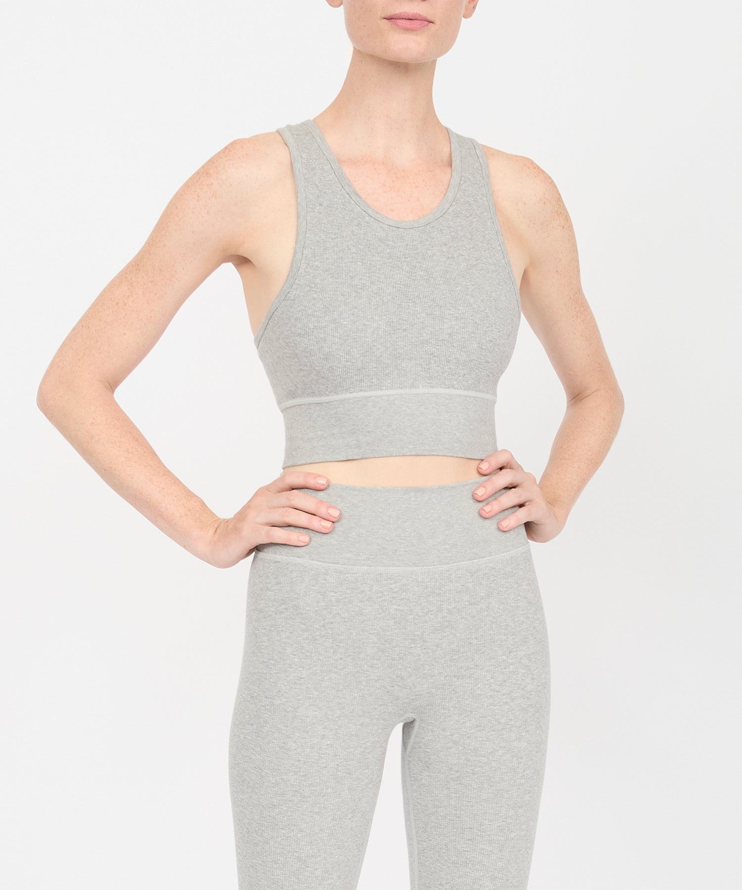Carrie Crop Top - Grey Mélange