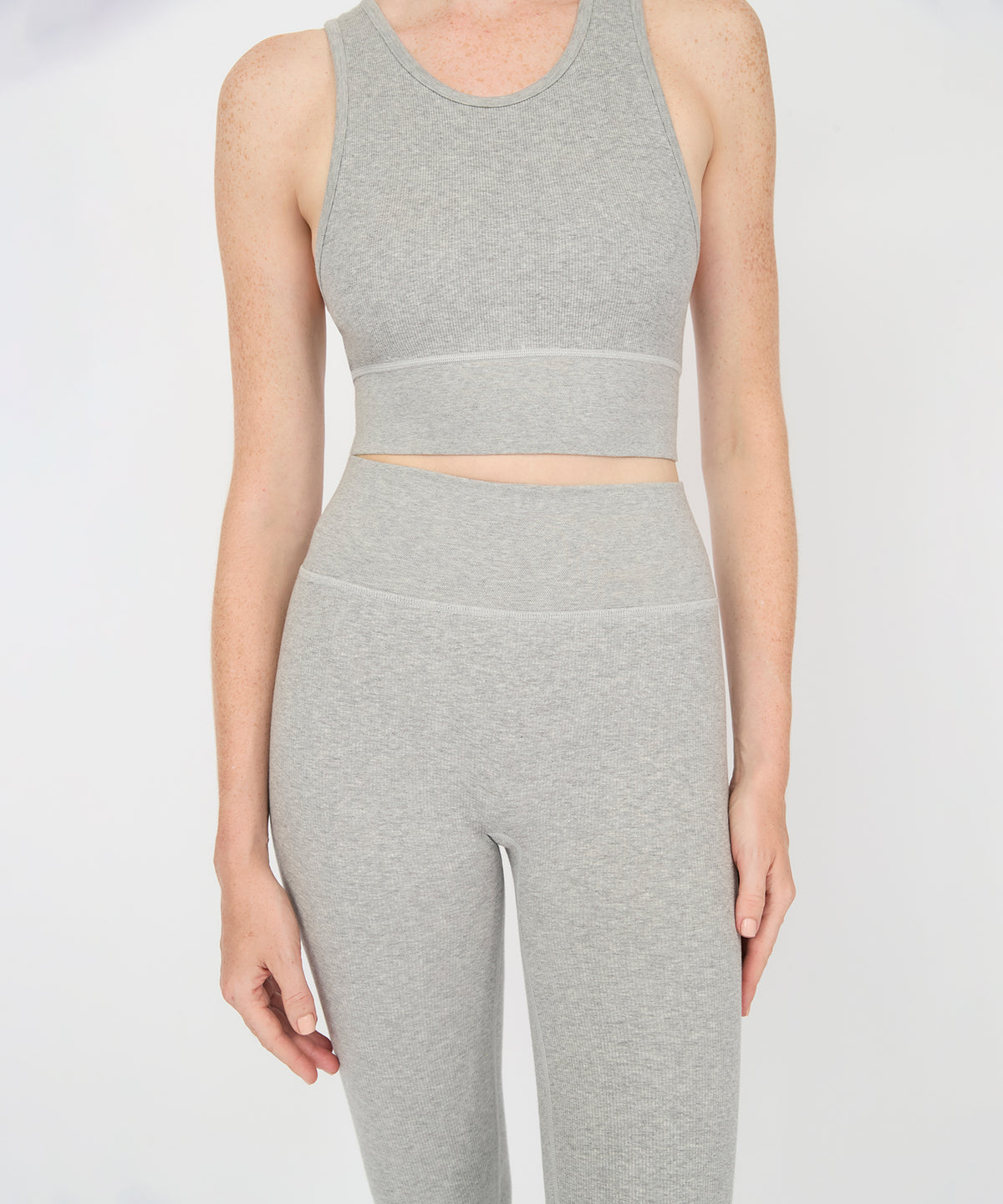 Carrie Crop Top - Grey Mélange