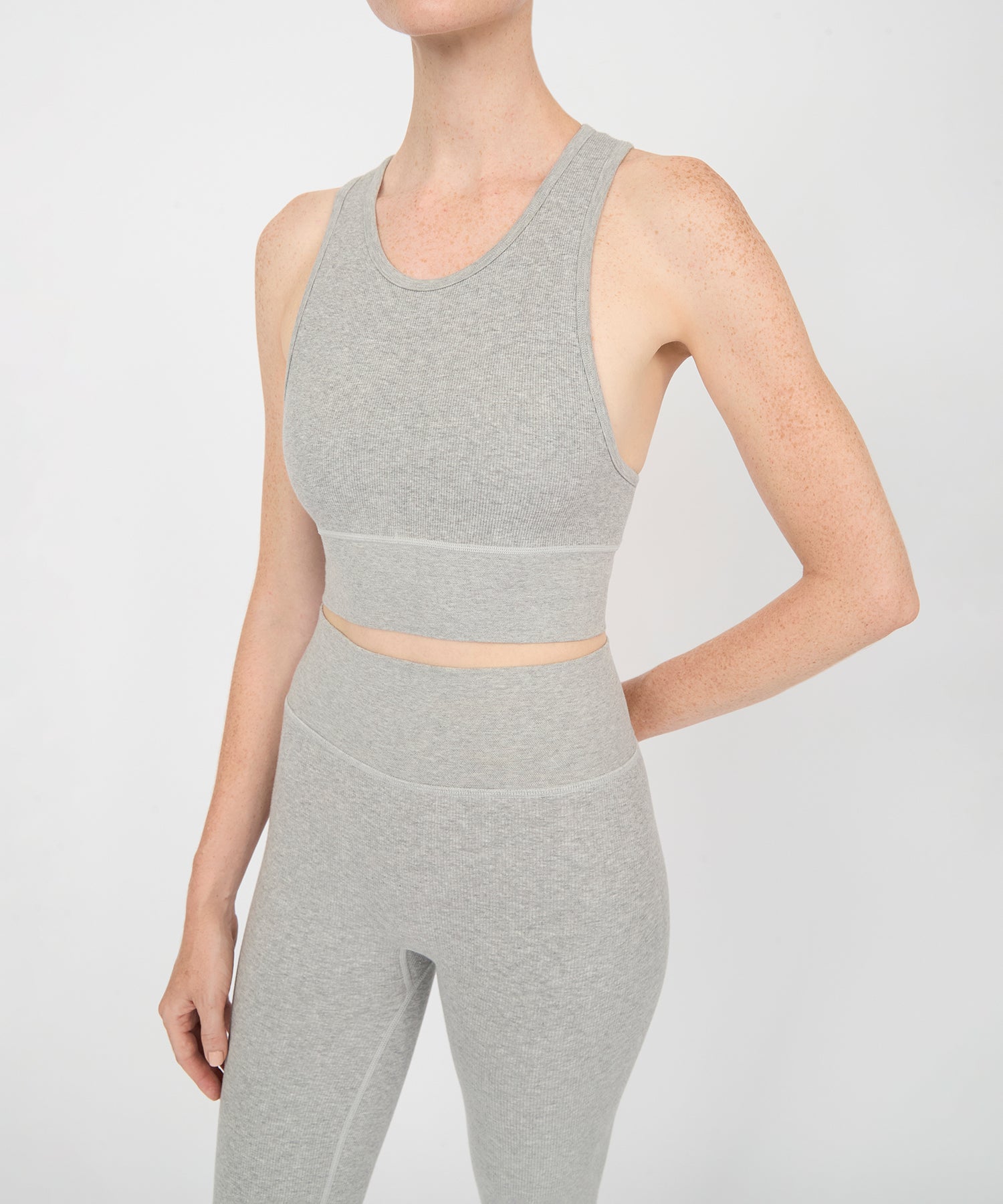 Carrie Crop Top - Grey Mélange