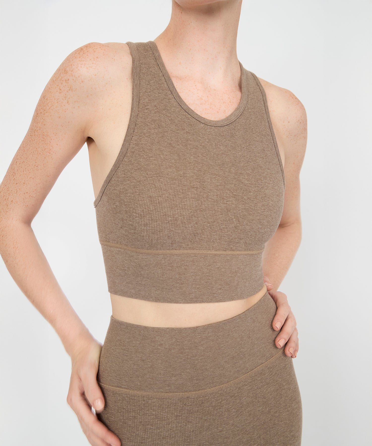 Carrie Crop Top - Hazelnut Mélange