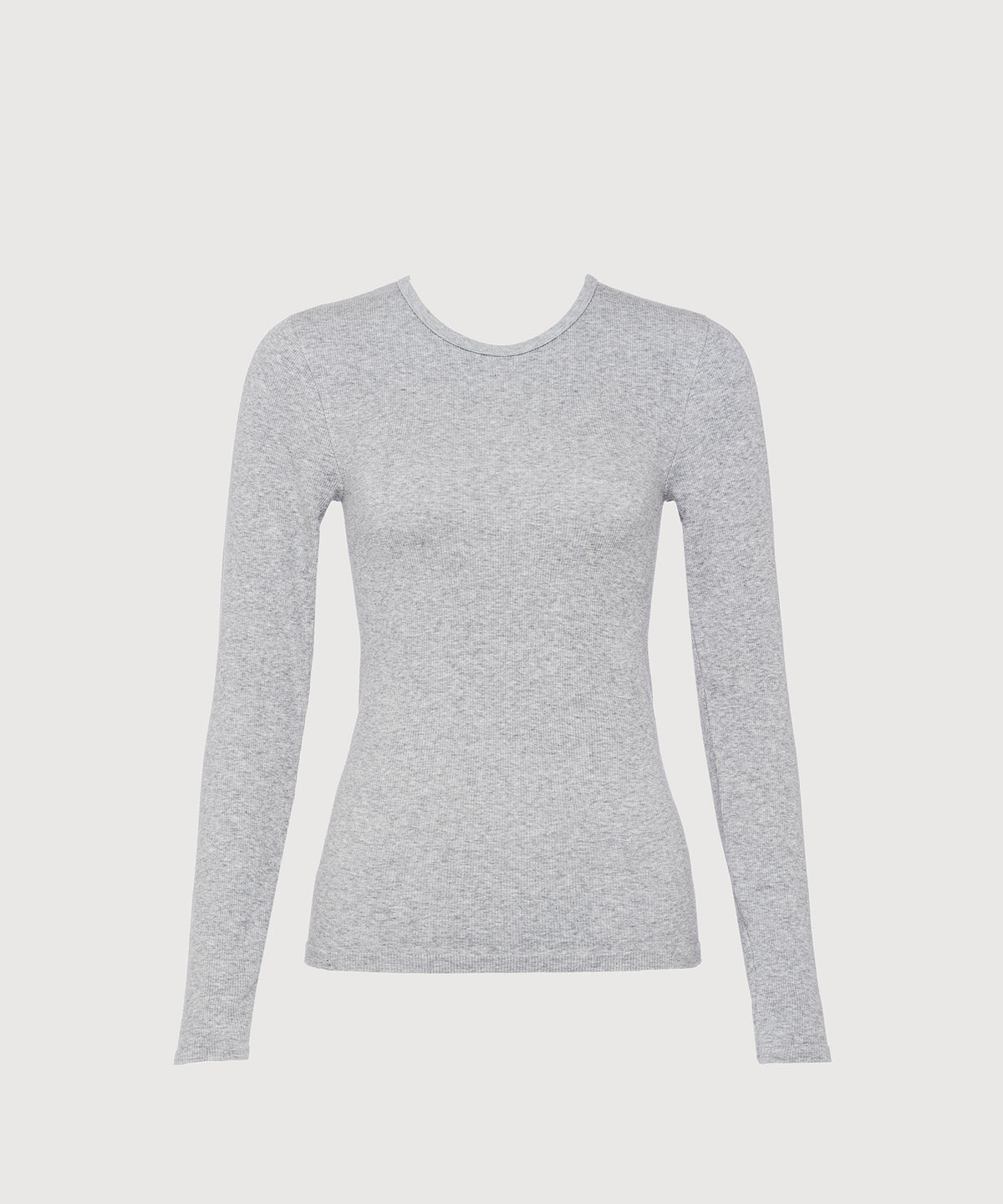 Anja Long Sleeve Top - Grey Mélange