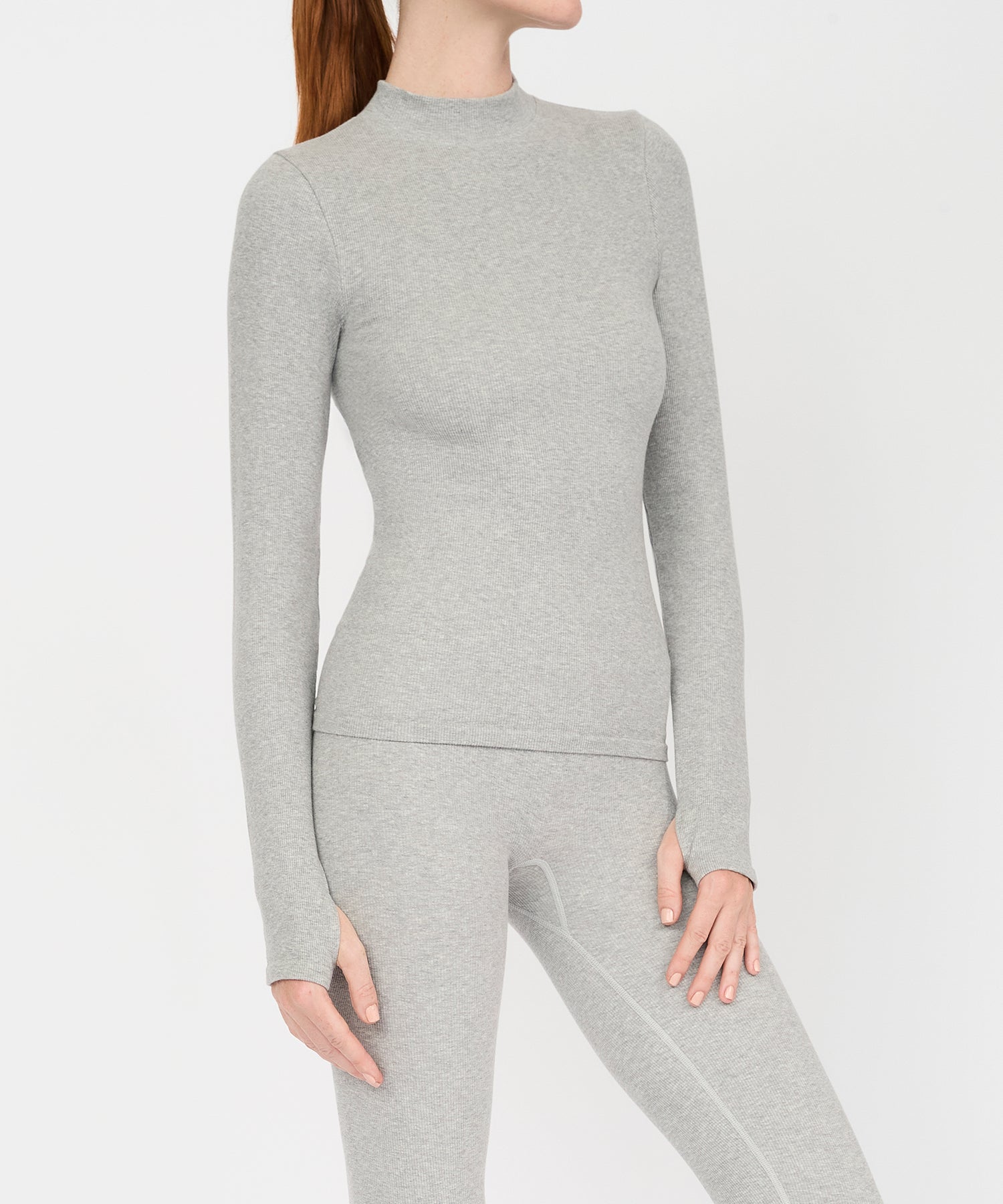 Anja Long Sleeve Top - Grey Mélange