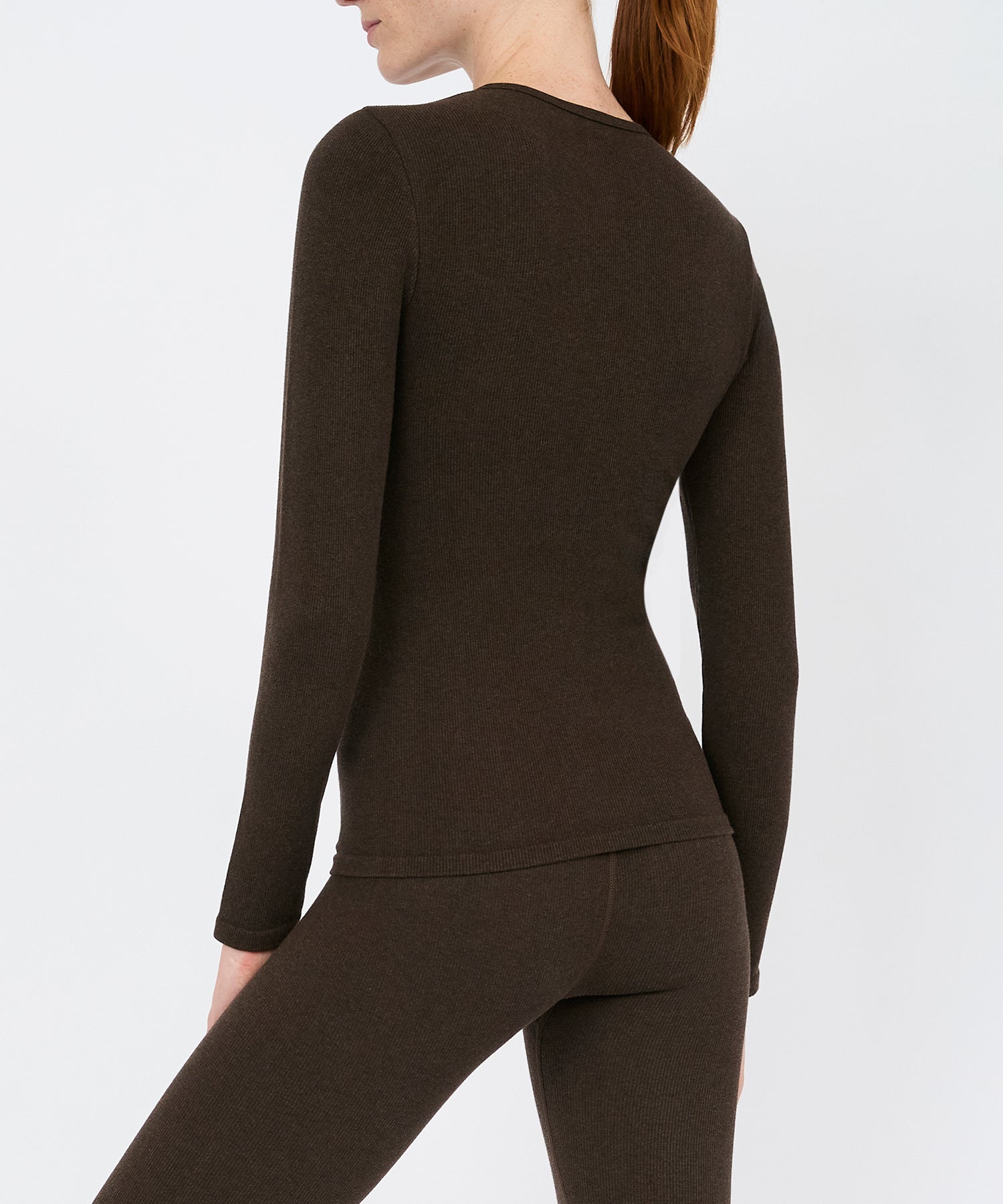 Anja Long Sleeve Top - Sepia Mélange