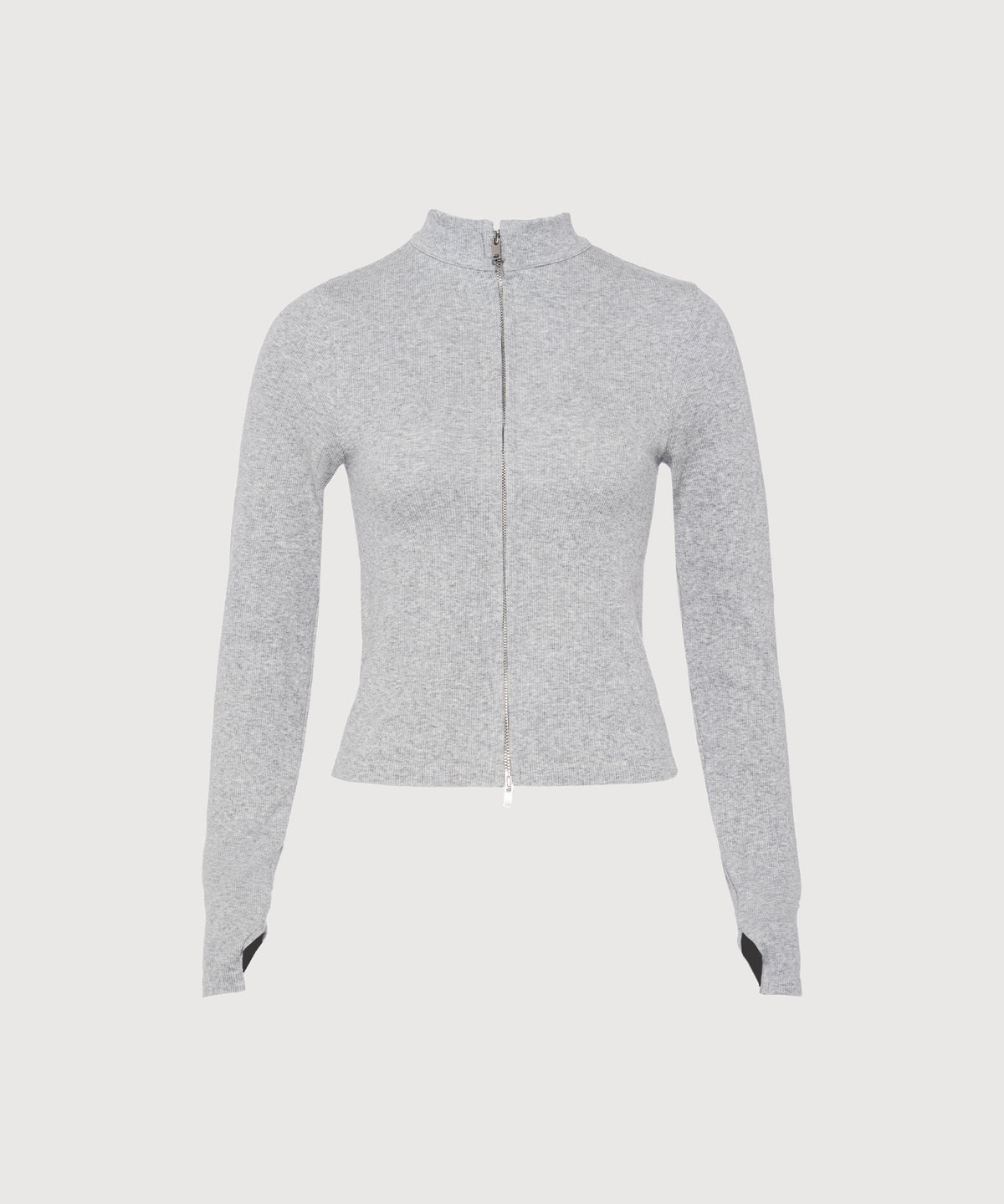 Tilda Crop Full Zip Jacket - Grey Mélange