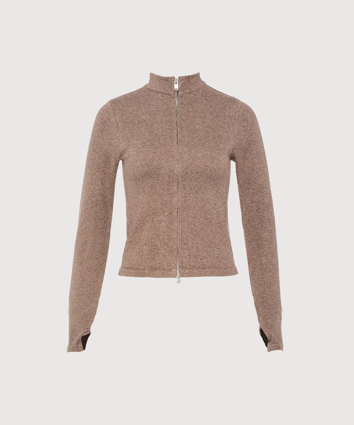 Tilda Crop Full Zip Jacket - Hazelnut Mélange