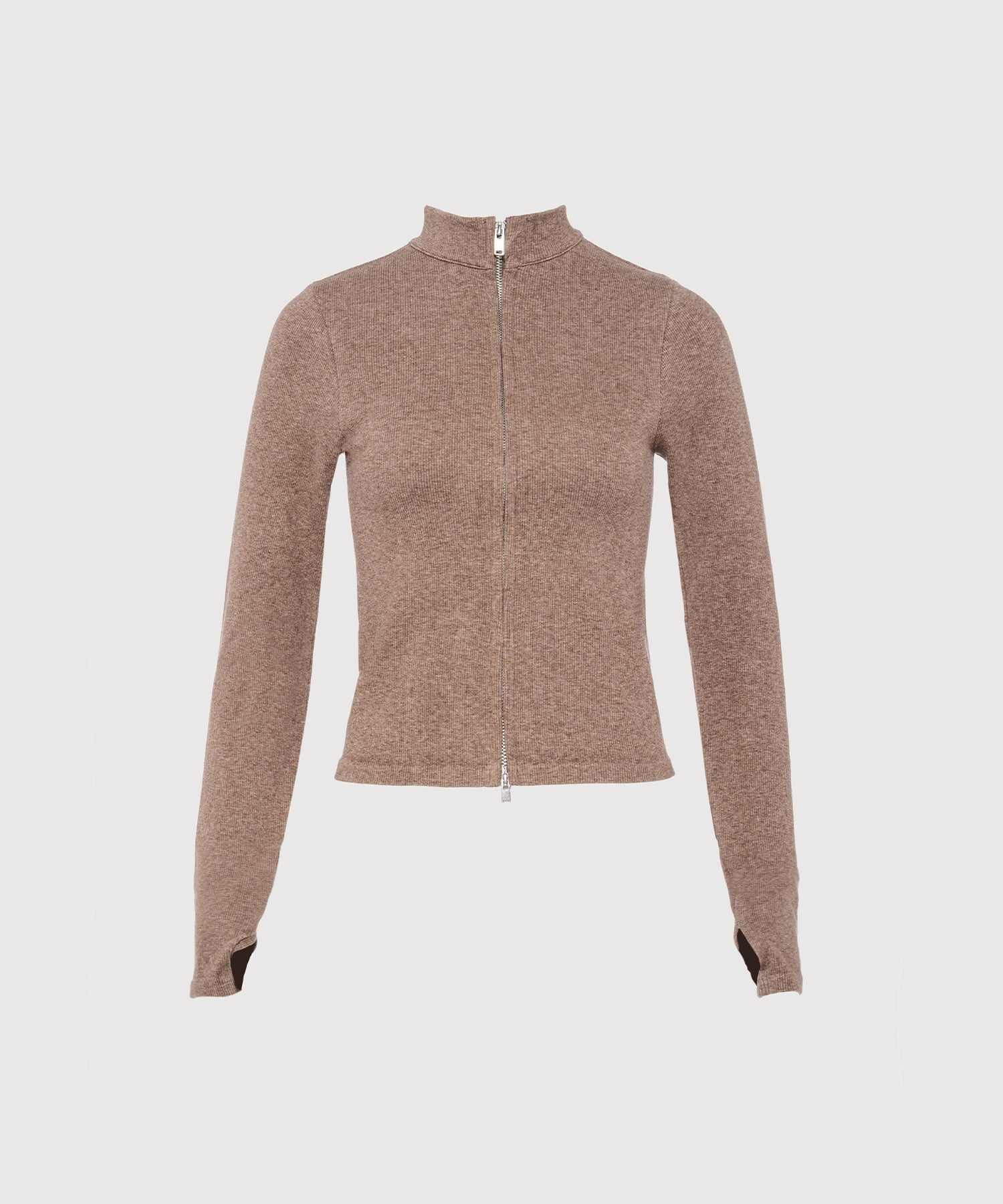 Tilda Crop Full Zip Jacket - Hazelnut Mélange